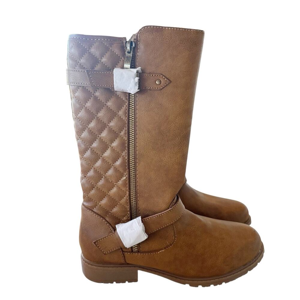 Mia Girl Bessi Boots Quilted Brown Riding‎ Size 5